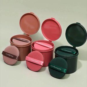 21PCS Green/Red/Brown Cosmetic Puff Set Double Sided (Round)